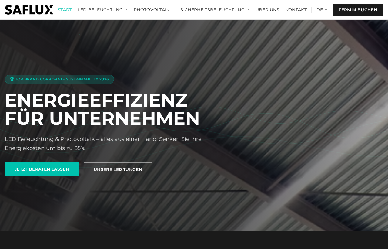 Webdesign-Referenz: Startseite der Website Saflux Energie (saflux.com)